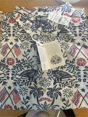 Reyn Spooner Men’s 25th 2023 Commemorative White USA 🇺🇸 Shirt NWT 2XXL & 3XXXL